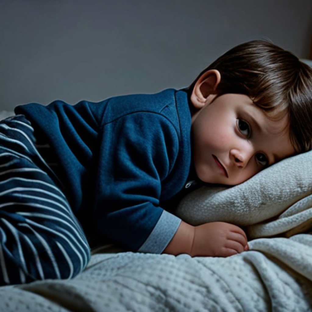 소아과학 기초 - **Prompt:** A young child, fully clothed in modest attire, resting peacefully in a cozy bed with sof...