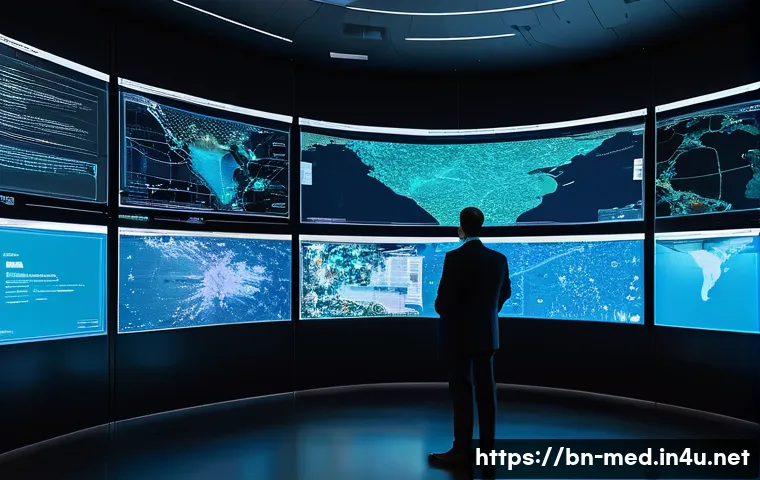 빅데이터 역학 분석 - **Prompt 1: The Global Data Nexus for Disease Prediction**
    "A vast, futuristic command center fi...
