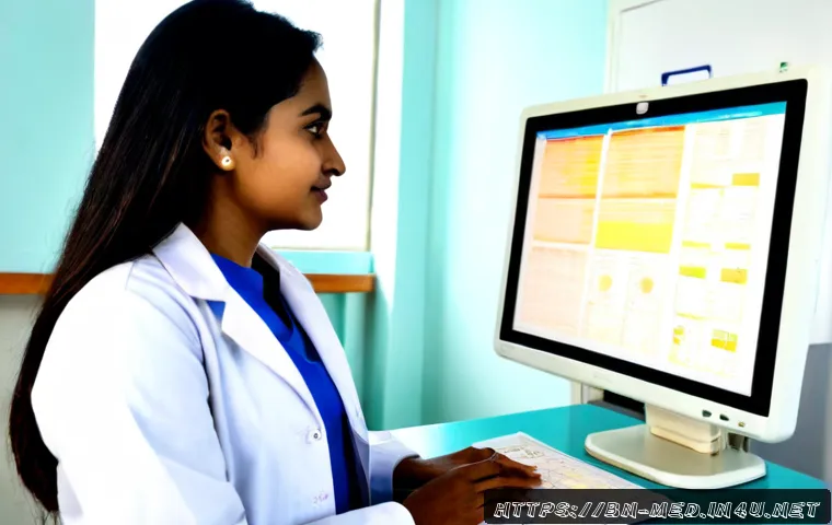 인공지능 의료 적용 - Photorealistic modern hospital consultation in Bangladesh, a Bengali female doctor in a modest white...